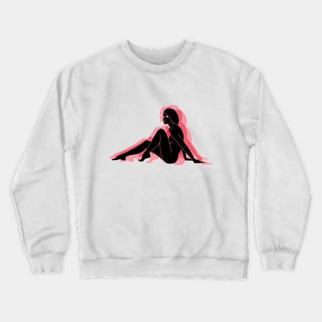 Women Pink Shadows Crewneck Sweatshirt by Empty.Illustration